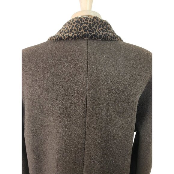 Donnybrook 80s Wool Coat Sz 10 Brown Animal Print Collar AS IS Costume Piece VTG - Picture 9 of 14